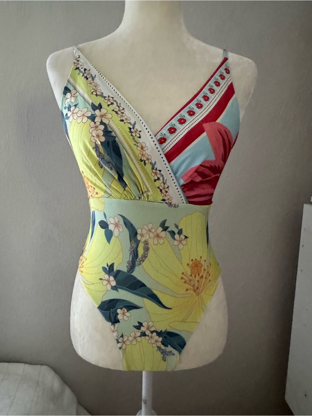 FARM Rio floral scarf one piece swimsuit